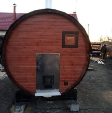 Монтаж бани-бочки №411 от 21.04.2021 в Нефтеюганске